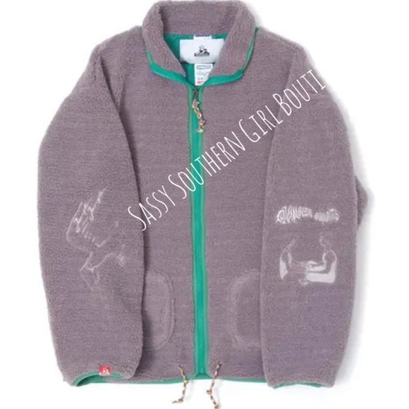 🆕⭐ JUNGLES JUNGLES Sherpa fleece embroidered jacket - Picture 7 of 15